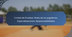 Cricket de Pruebas: Roles de los jugadores, Especializaciones, Responsabilidades